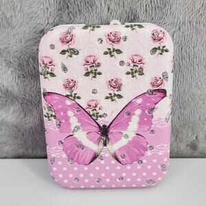 NEW Compact Mirror 2.5" X 3" Double-sided folding makeup travel butterfly roses